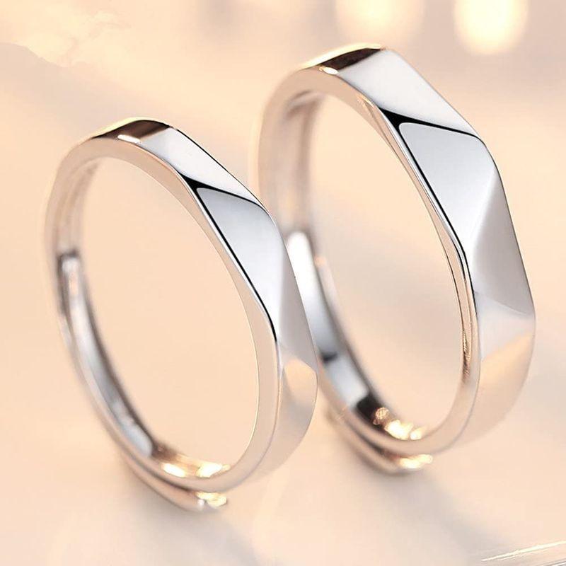ペアリング 2個セットレディースリング メンズリング純銀指輪 キラキラ 