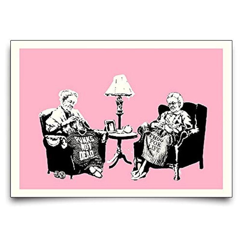 オシャレ ポスター インテリア おばあさん バンクシー ポップアート フレーム 額 有or無 30 21センチ サイズ フレーム無 Icz2ruteaf デジタルフォトフレーム 写真立て Valleymill Com