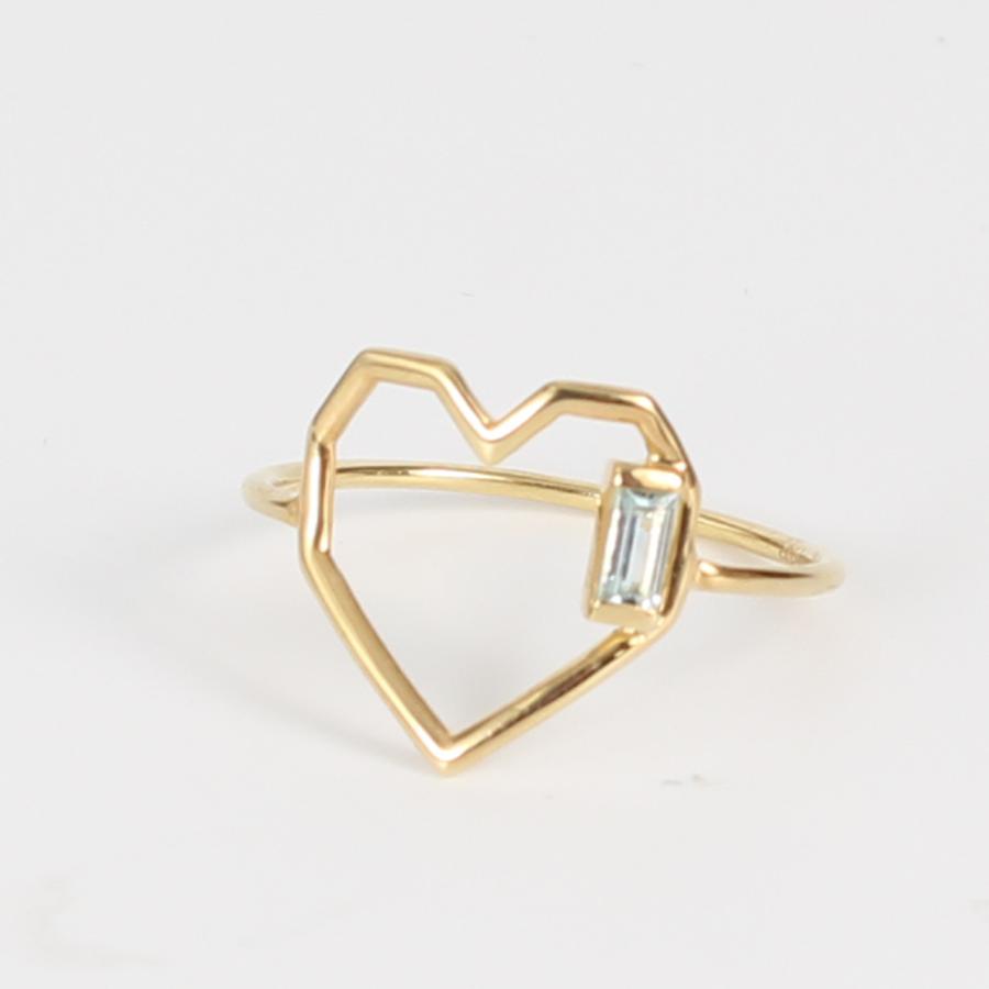 ALIITA（アリータ） リング 指輪 CORAZON BAGUETTE HEART AQUAMARINE