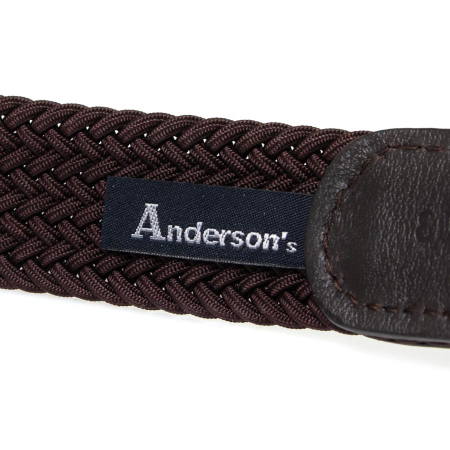 安い買蔵 アンダーソンズ ANDERSON´S メンズ メッシュベルト NARROW ELASTIC WOVEN BELT WITH NAPPA TRIMS B0765 NE65/PL18