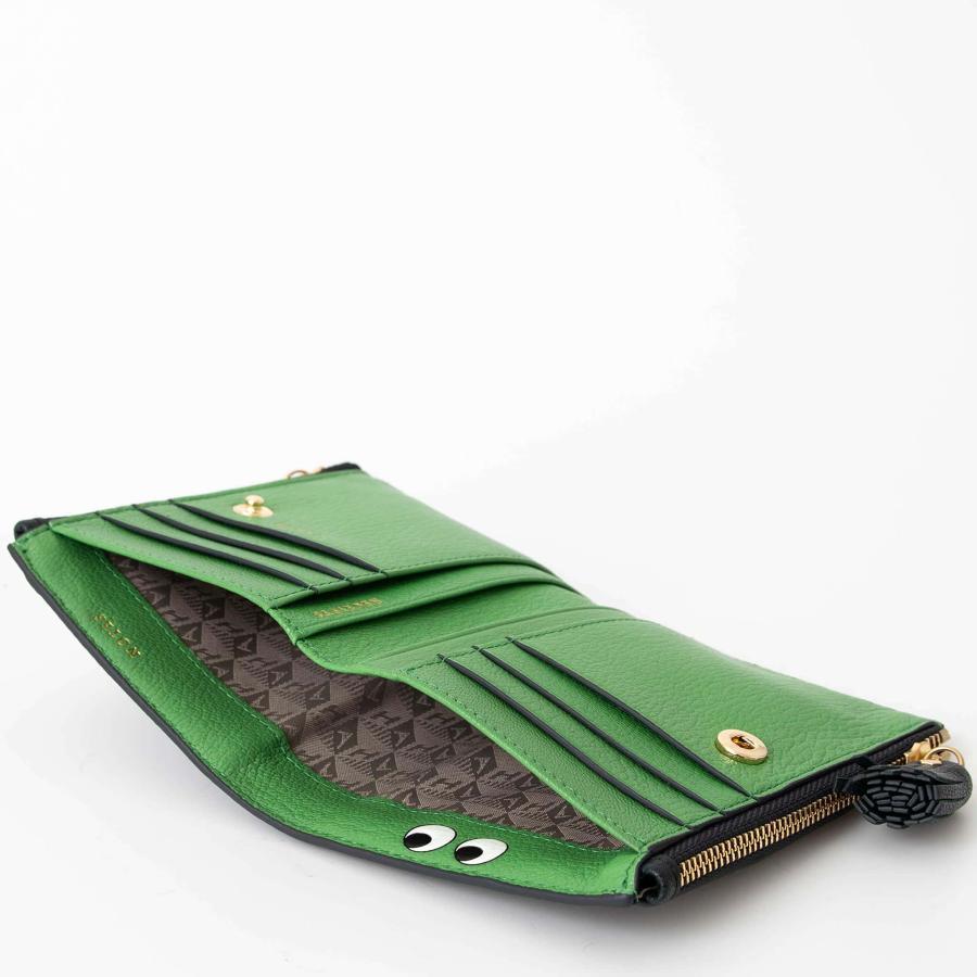 美品　ANYA HINDMARCH 長財布　グリーン ANYA HINDMARCH - アニヤ・ハインドマーチ ラウンドファスナー長財布