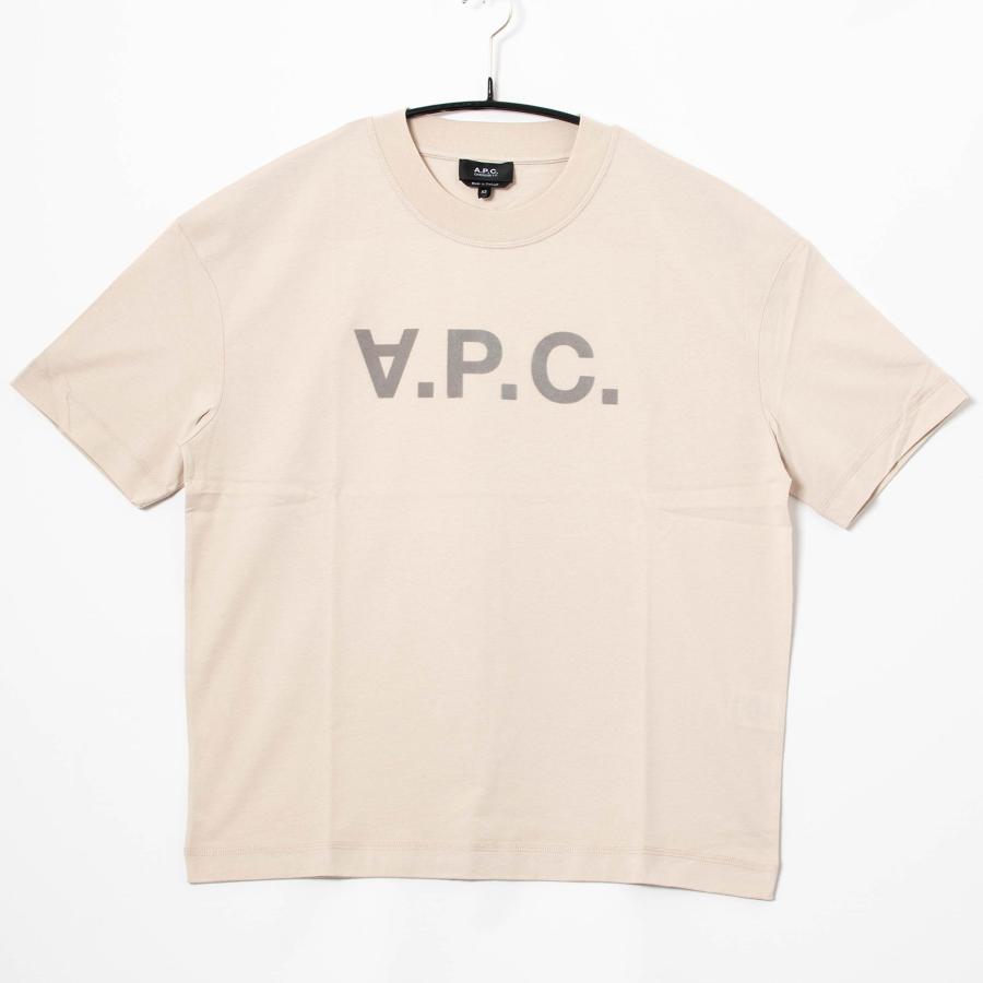 Tシャツ・カットソー A.P.C. Men T-shirt Beige COHBOM26385. AAE A.P.C. アーペーセー 半袖Tシャツ GRAND VPC T-SHIRT OVERSIZE
