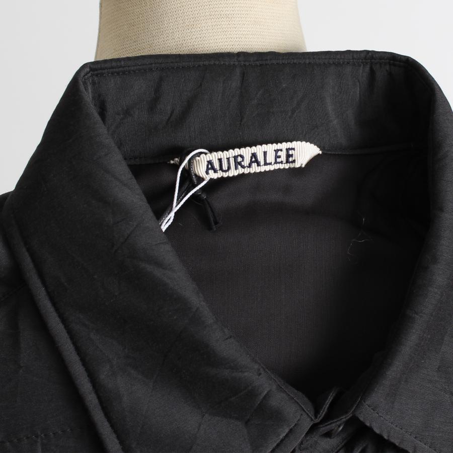 AURALEE ブラック 長袖シャツジャケット厚手 AURALEE オーラリー 21AW 日本製 SUPER FINE WOOL COTTON TWILL
