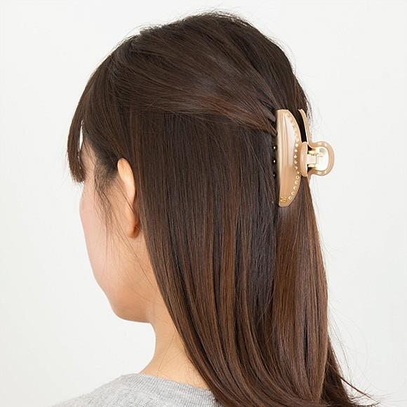 アレクサンドル ドゥ パリ ALEXANDRE DE PARIS ヘアクリップ（ミディアムサイズ） GLOSSY VENDOME CLIP  ヴァンドーム 7.5cm ICCM-15571-03 OB OPALESCENT BEIGE