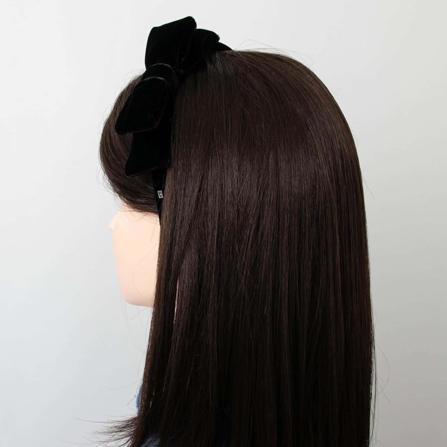 ALEXANDRE DE PARIS 黒 ヘアバンド　カチューシャ　細め　ベロア ALEXANDRE DE PARIS アレクサンドル ドゥ パリ カチューシャ