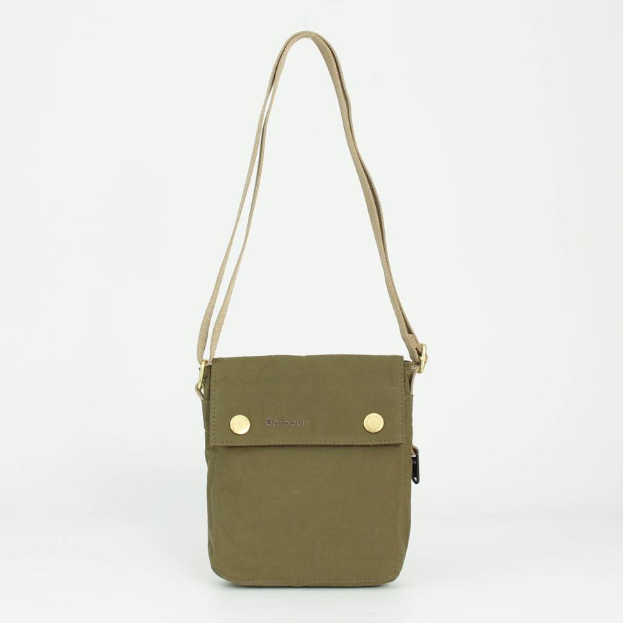 Barbour フィッシングバッグ　ショルダーバッグ カーキ　美品 バブアー ショルダーバッグ フィッシングバッグ ロゴ型押し カーキ