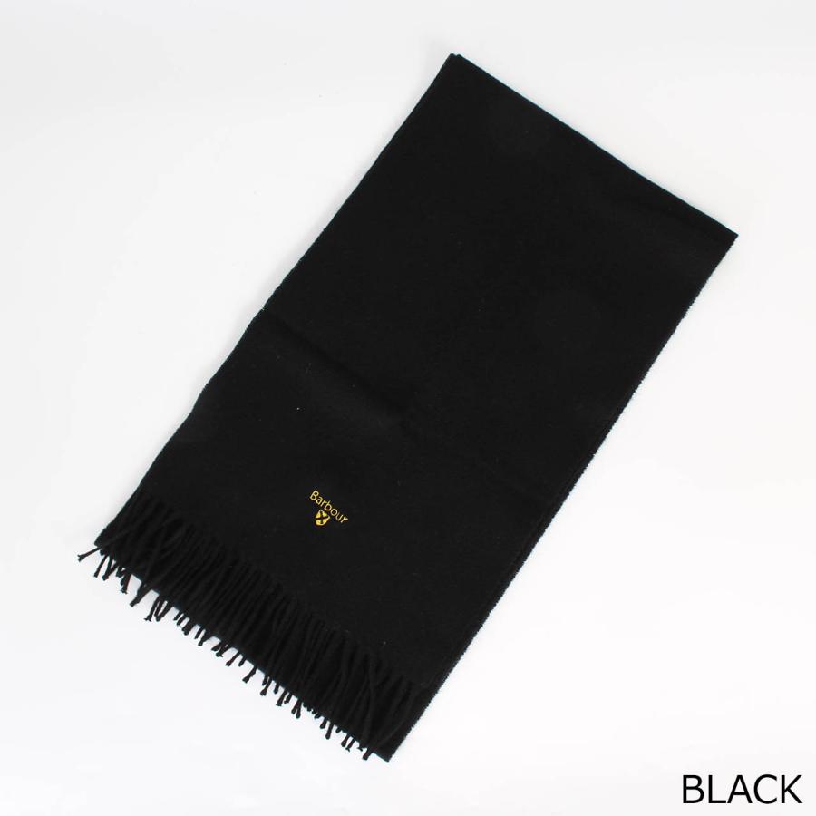 Barbour ブラック ウールマフラー Barbour（バブアー） マフラー PLAIN LAMBSWOOL SCARF ウール マフラー