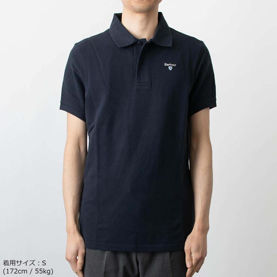 Barbour ポロシャツ　ネイビー　38 Barbour（バブアー） ポロシャツ ロゴ スポーツ ポロシャツ メンズ