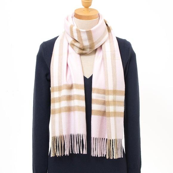 バーバリー Burberry カシミアマフラー アラバスターピンクチェック Giant Chk Cs Sc Cs 8 Alabaster r Itm1087 Chelseagardensuk 通販 Yahoo ショッピング
