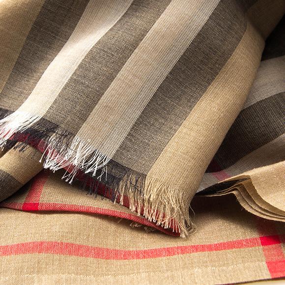 BURBERRY バーバリー シルク混ストール 220×70 GIANT CHK チェック 
