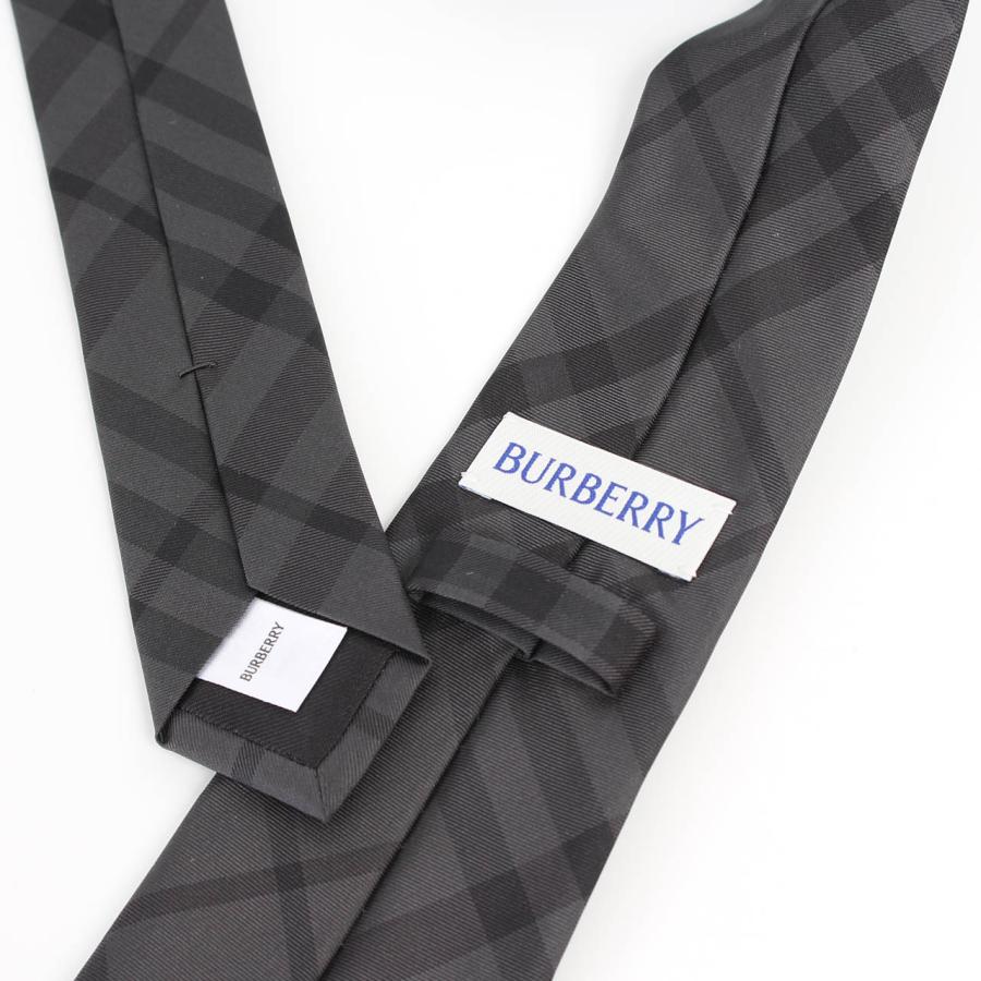 Burberry ネクタイ　グレー　灰色　TBモノグラム BURBERRY（バーバリー） ネクタイ CHECK SILK TIE MANSTON メンズ