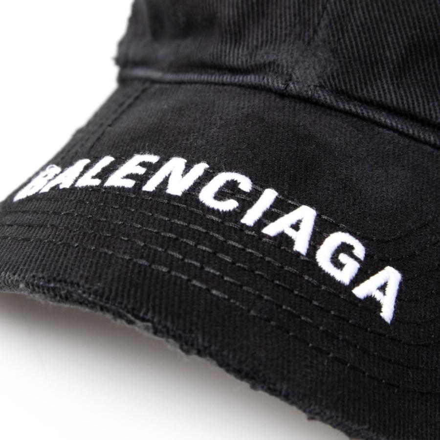 バレンシアガ BALENCIAGA 帽子 メンズ レディース キャップ ブラック HAT NOTCH LOGO VISOR CAP 697748 410B 20107 BLACK/WHITE｜chgardens｜06