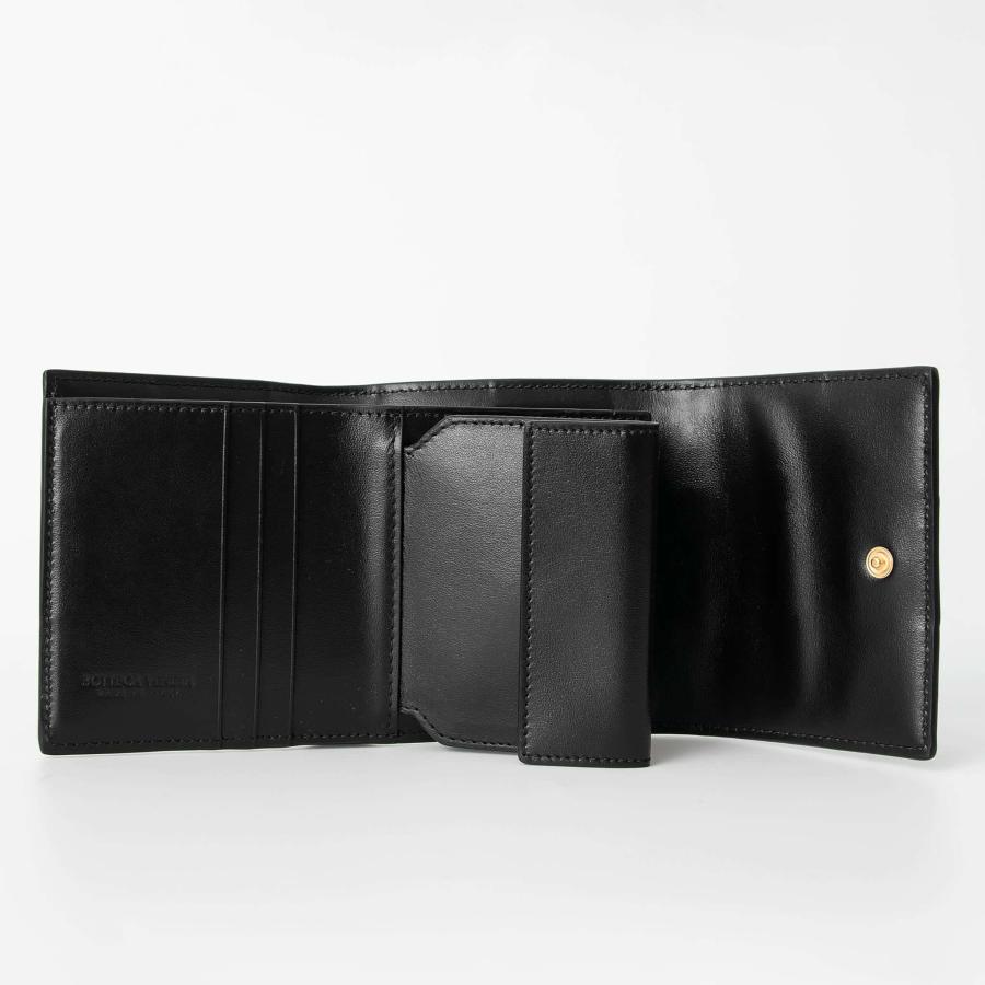 ボッテガヴェネタ BOTTEGA VENETA 財布 レディース 三つ折り財布 ブラック CASSETTE ORIGAMI COIN TRI-FOLD WALLET カセット オリガミ 785973 VCQC1 8425 BLACK｜chgardens｜04