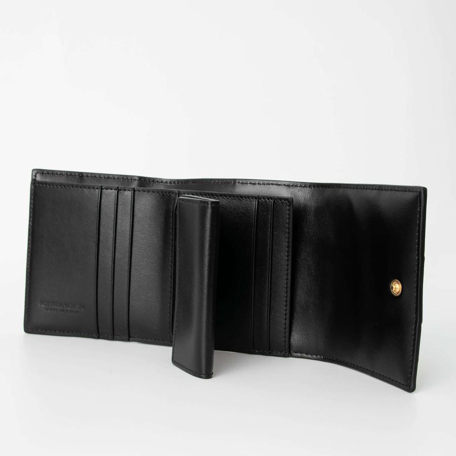 ボッテガヴェネタ BOTTEGA VENETA 財布 レディース 三つ折り財布 ブラック CASSETTE ORIGAMI COIN TRI-FOLD WALLET カセット オリガミ 785973 VCQC1 8425 BLACK｜chgardens｜05