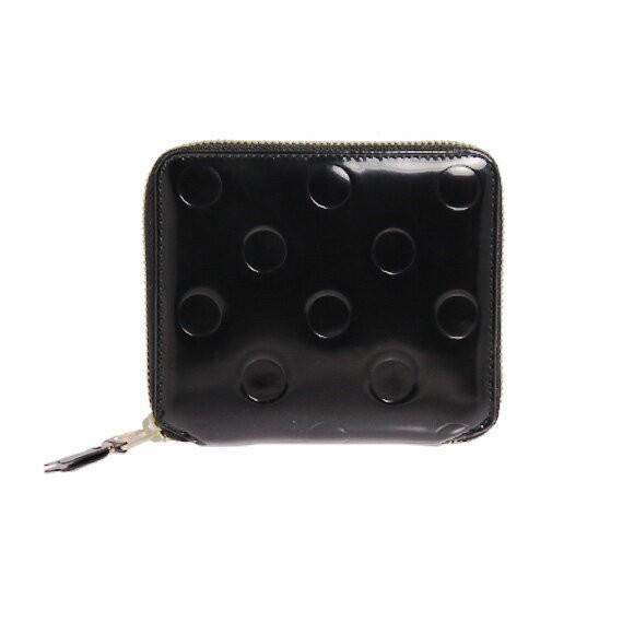 コムデギャルソン COMME DES GARCONS レディース メンズ 二つ折り財布 POLKA DOTS EMBOSSED FULL ZIP AROUND WALLET ポルカドットエンボス SA2100NE BLACK｜chgardens｜02