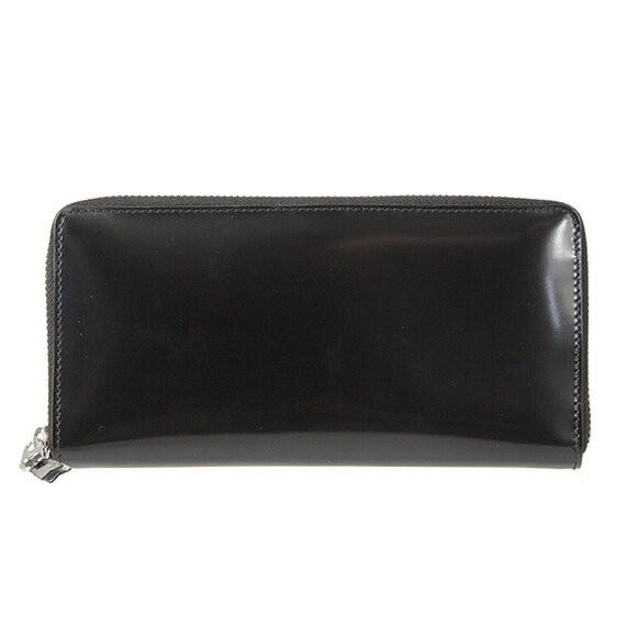 コムデギャルソン ラウンドファスナー財布ミラーインサイド黒×シルバー小銭入れ付き COMME des GARCONS コムデギャルソン ミニ財布 MIRROR INSIDE ミラー