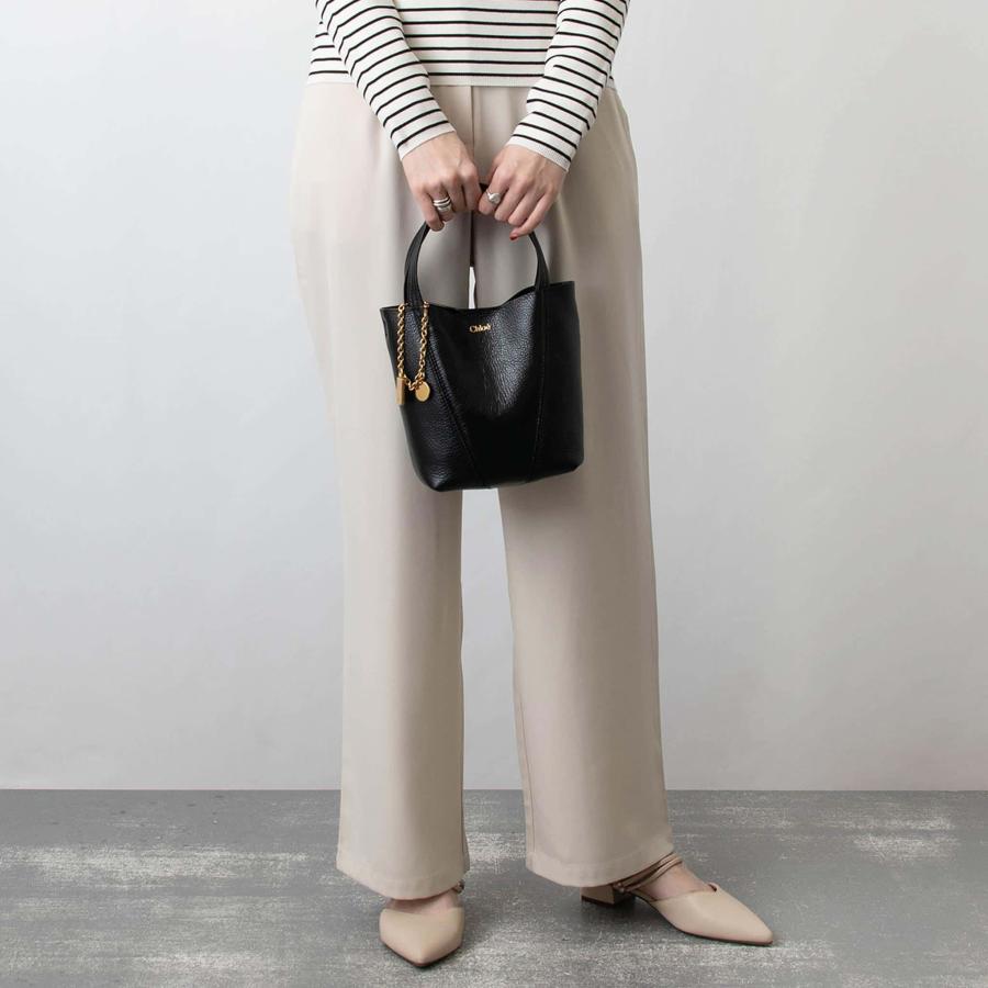 CHLOÉ SPIN クロエ スピン スモールトートバッグ ブラック Chloe（クロエ） バッグ 2WAYトート/ショルダーバッグ CHLOE SPIN