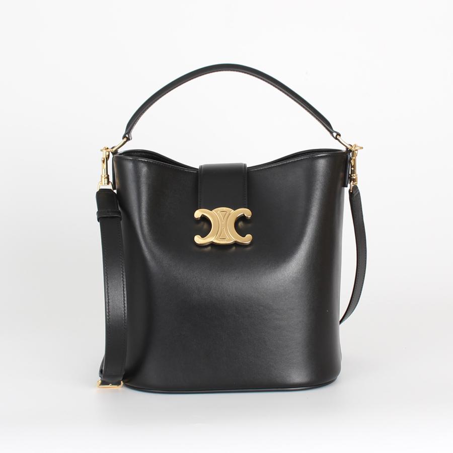 CELINE セリーヌ Louise Bucket Bag Medium ルイーズ バケット ミディアム ショルダーバッグ  ブラック CELINE（セリーヌ） バッグ 2WAYハンド/ショルダーバッグ LOUISE