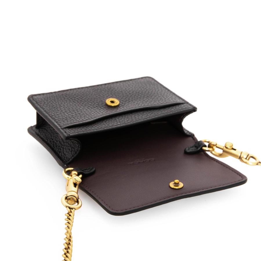 コーチ COACH レディース カードケース（ストラップ付き） ブラック HALF FLAP CARD CASE ハーフフラップ カードケース  C6718 B4/BK BLACK