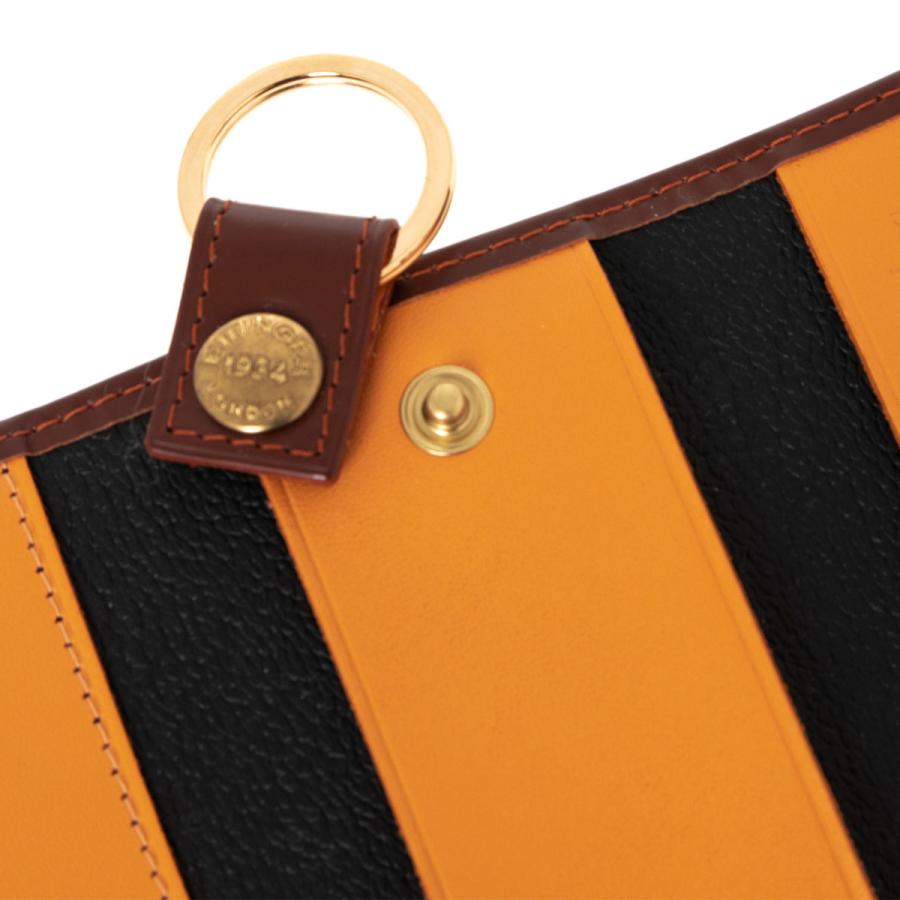 エッティンガーETTINGERブライドルレザーフック付きキーケース紺ネイビー黄 エッティンガーETTINGERブライドルレザーフック付きキーケース紺