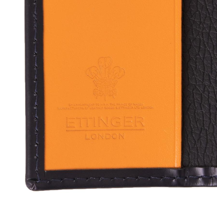 エッティンガーETTINGERブライドルレザーフック付きキーケース紺ネイビー黄 ETTINGER エッティンガー キーケース ブライドルレザー KEY CASE