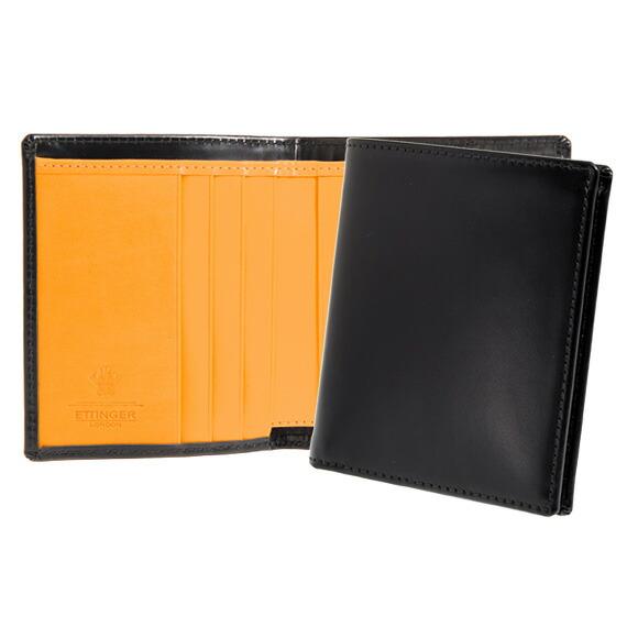 極美品✨エッティンガー ブラック　レザー ウォレット 財布 コインケース　カード ETTINGER エッティンガー 財布 メンズ コインケース ブラック