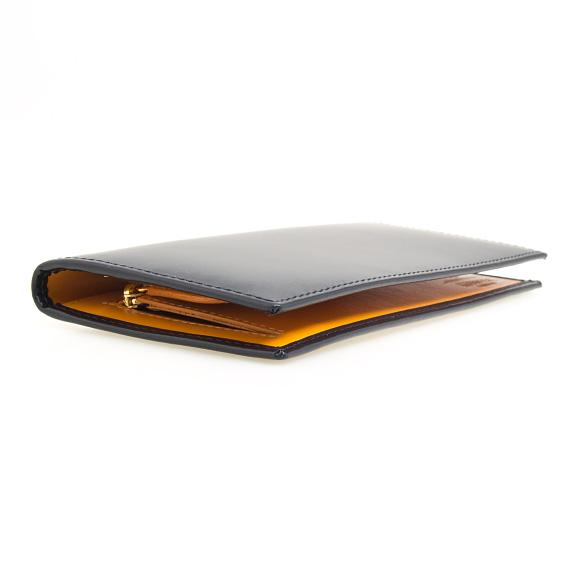 エッティンガー ETTINGER 財布 長財布 ネイビー ブライドルレザー LONG WALLET WITH ZIPPED POCKET メンズ BH953AEJR NAVY BRIDLE HIDE COLLECTIONの画像