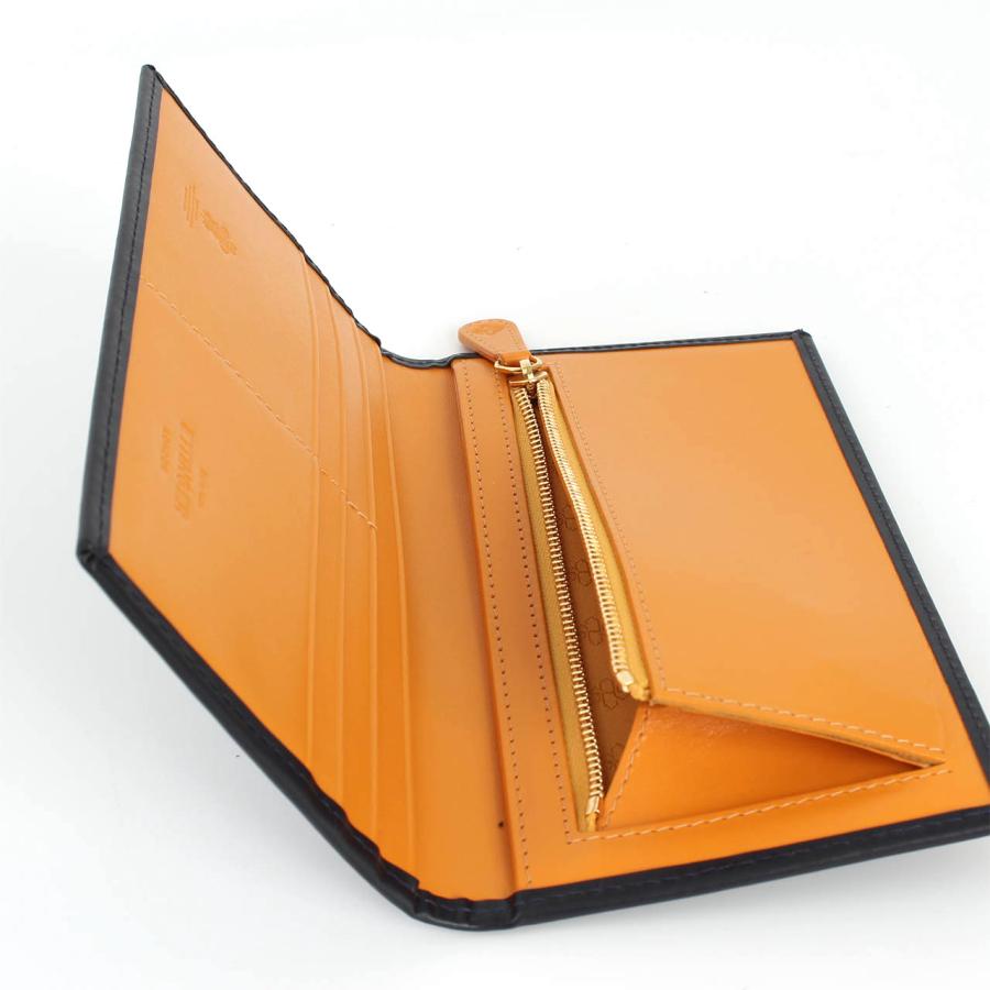 エッティンガー ETTINGER 財布 長財布 ネイビー ブライドルレザー LONG WALLET WITH ZIPPED POCKET メンズ BH953AEJR NAVY BRIDLE HIDE COLLECTIONの画像