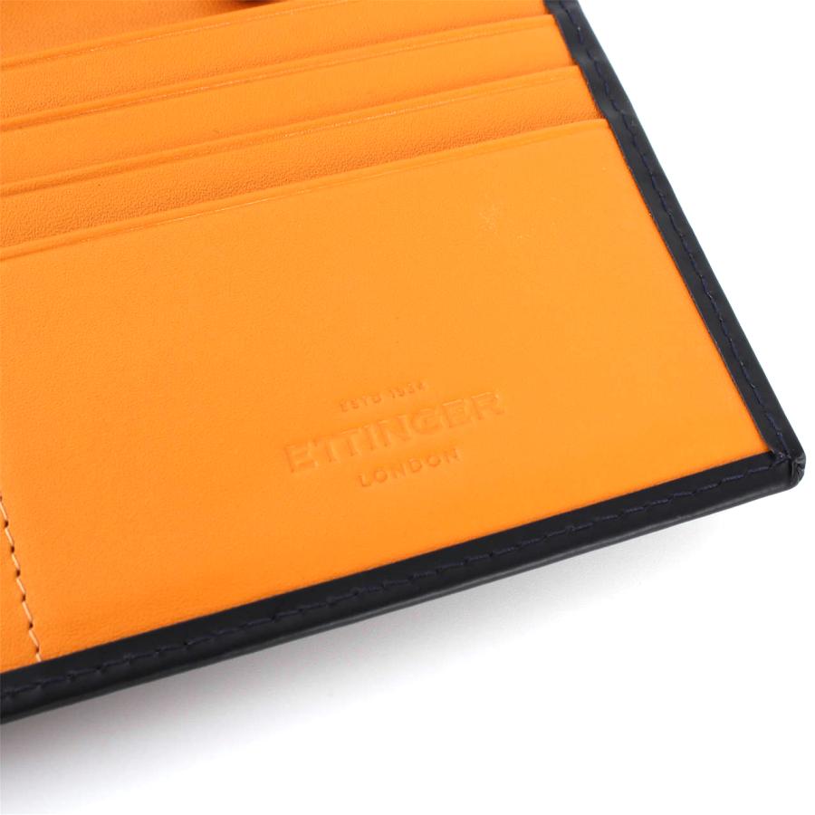 エッティンガー ETTINGER 財布 長財布 ネイビー ブライドルレザー LONG WALLET WITH ZIPPED POCKET メンズ BH953AEJR NAVY BRIDLE HIDE COLLECTIONの画像