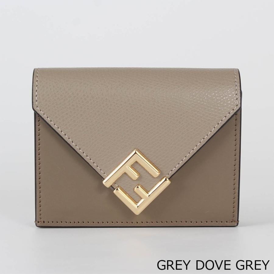 美品 現行 フェンディ FFダイヤモンド 三つ折り財布 バイカラー レザー FENDI（フェンディ） 財布 三つ折り財布 FF DIAMONDS MINI TRIFOLD FF