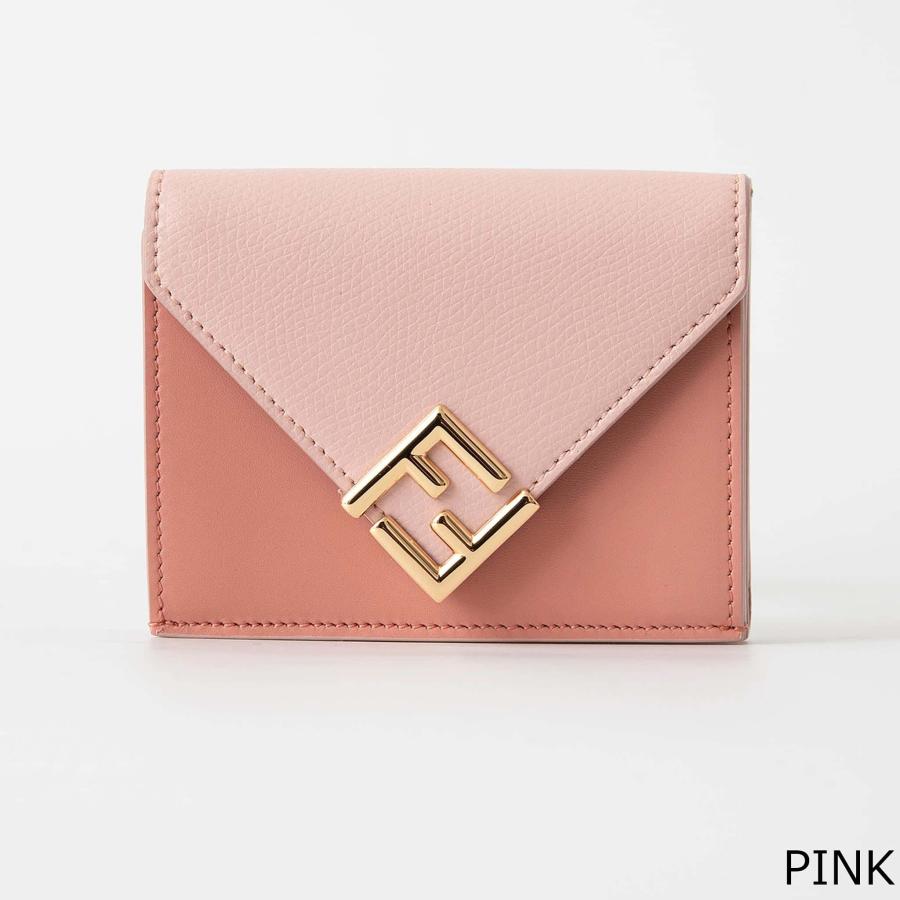 【状態良好】フェンディ ミニ財布 三つ折り財布 ピンク FENDI（フェンディ） 財布 三つ折り財布 ミニ財布 ピーカブー セレリア