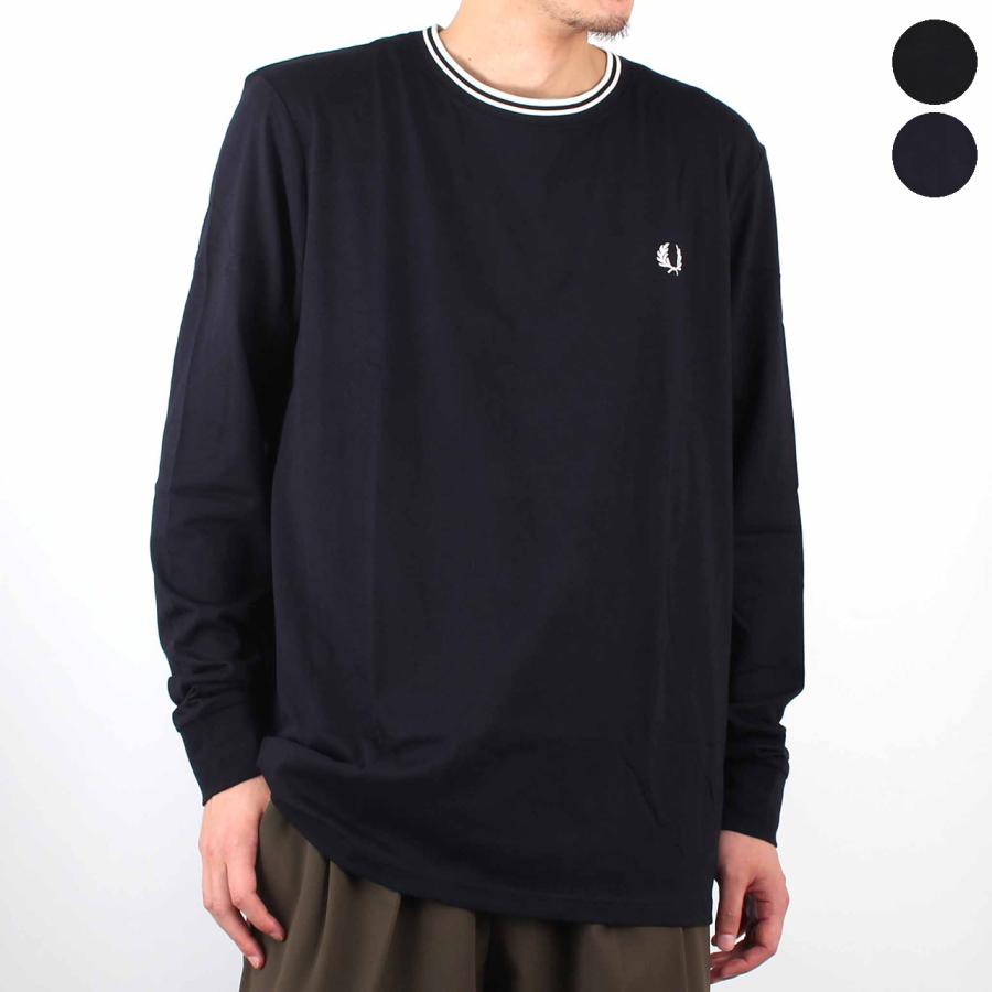 フレッドペリー ブラック 長袖トップス Twin Tipped Long Sleeve T-Shirt／フレッドペリーロンT（Tシャツ