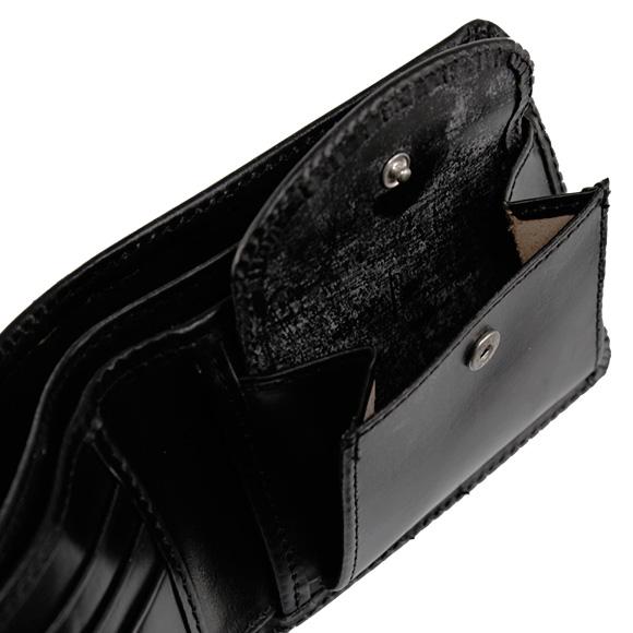 【美品】グレンロイヤル　二つ折り財布　レザー　ロゴ型押し　小銭入れ　黒 GLENROYAL 最大51%☆9/14迄 正規品3カ月保証 グレンロイヤル 二