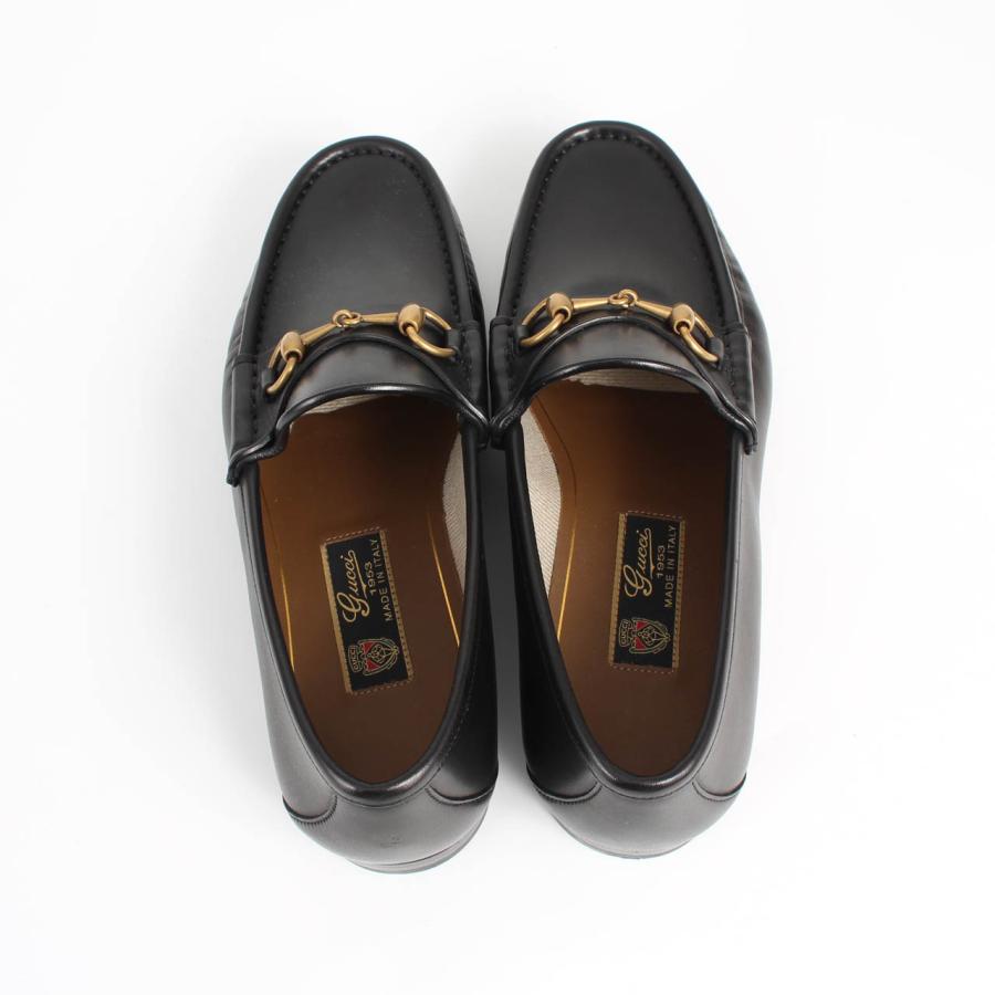 ITALY製 GUCCI ホースビットローファー 黒金 40 E 25.0 GUCCI グッチ ローファー HORSEBIT 1953 LOAFER ホースビット