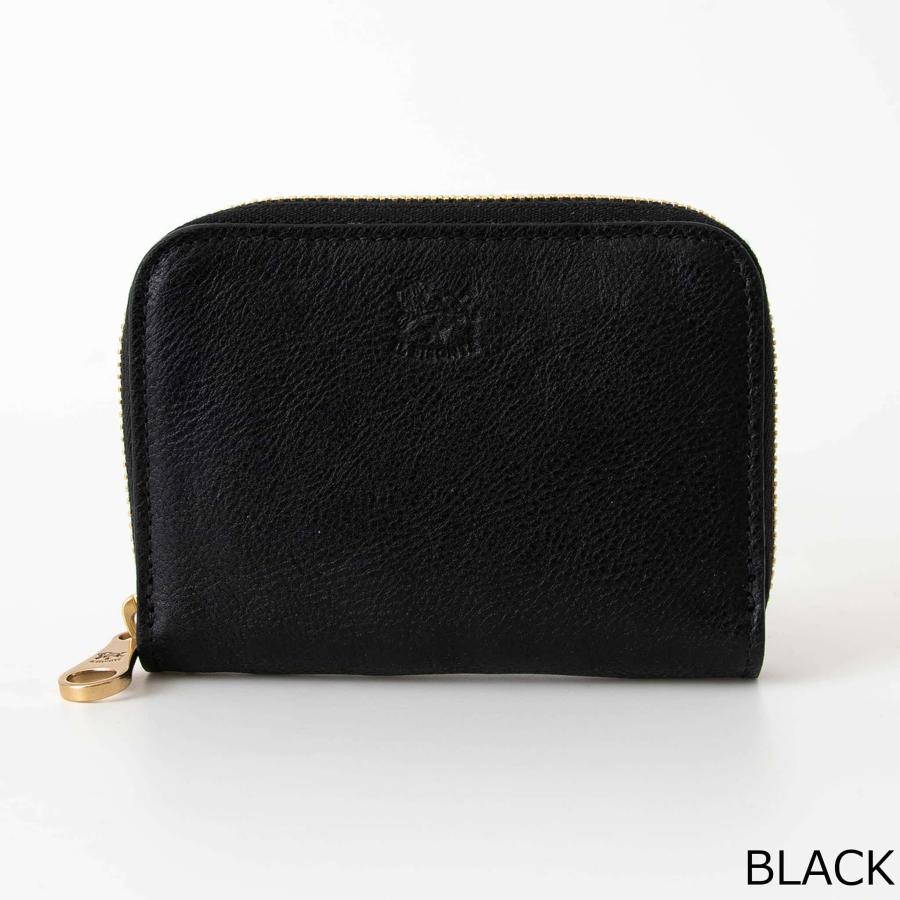 IL BISONTE ミニ財布ブラック ケースラウンドファスナー IL BISONTE イルビゾンテ 財布 ラウンドファスナー財布/コイン