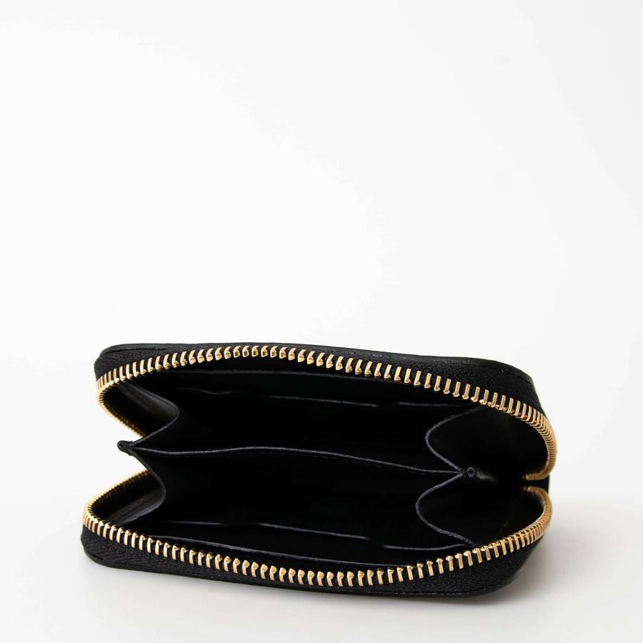 IL BISONTE ミニ財布ブラック ケースラウンドファスナー IL BISONTE イルビゾンテ 財布 ラウンドファスナー財布/コイン