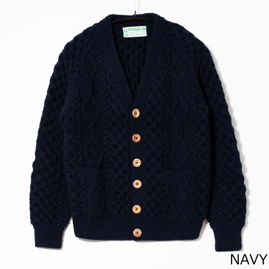 INVERALLAN インバーアラン 長袖ニットカーディガン ARAN V NECK INVERALLAN インバーアラン 長袖ニットカーディガン ARAN V NECK