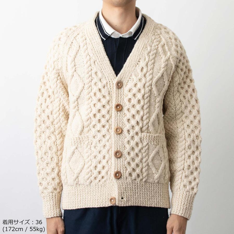 INVERALLAN インバーアラン 長袖ニットカーディガン ARAN V NECK INVERALLAN インバーアラン 長袖ニットカーディガン ARAN V NECK