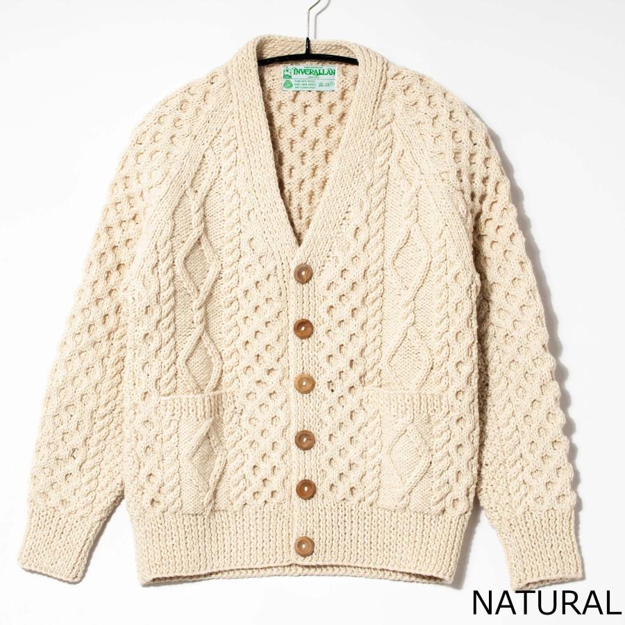 INVERALLAN インバーアラン 長袖ニットカーディガン ARAN V NECK INVERALLAN インバーアラン 長袖ニットカーディガン ARAN V NECK