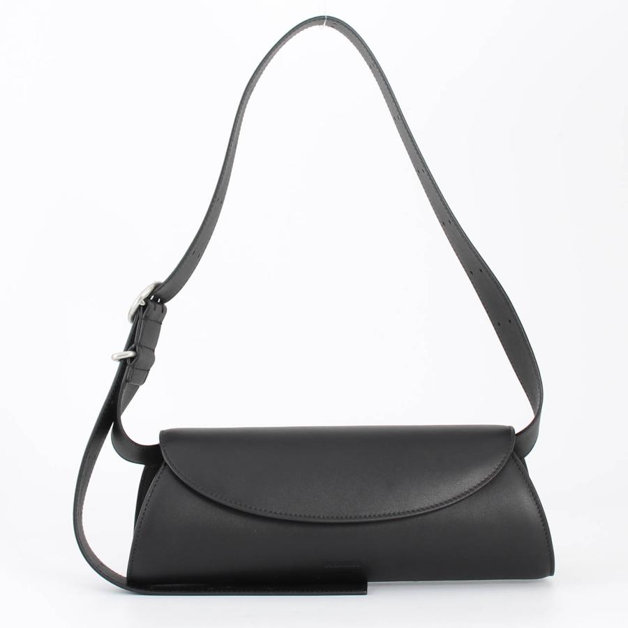JIL SANDER ジルサンダー　カンノーロ　ブラックレザーショルダーバッグ JIL SANDER（ジルサンダー） バッグ ショルダーバッグ CANNOLO SMALL