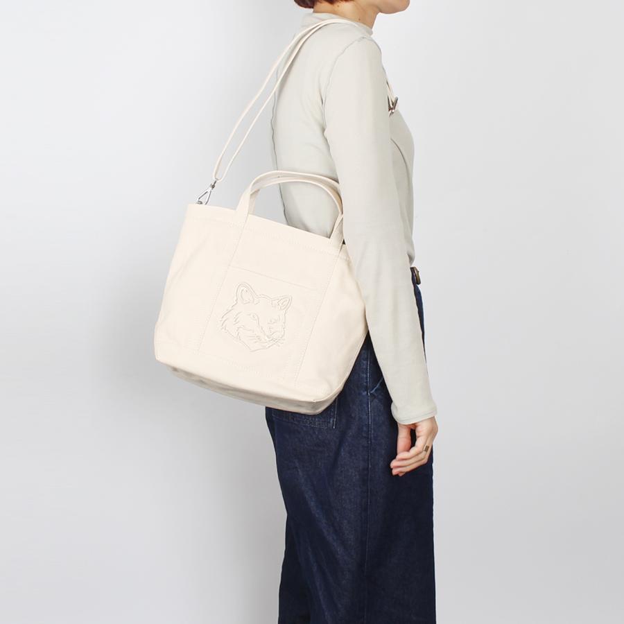 MAISON KITSUNÉ ホワイトショルダーバッグ MAISON KITSUNE（メゾン キツネ） メゾン キツネ バッグ 2WAYトート