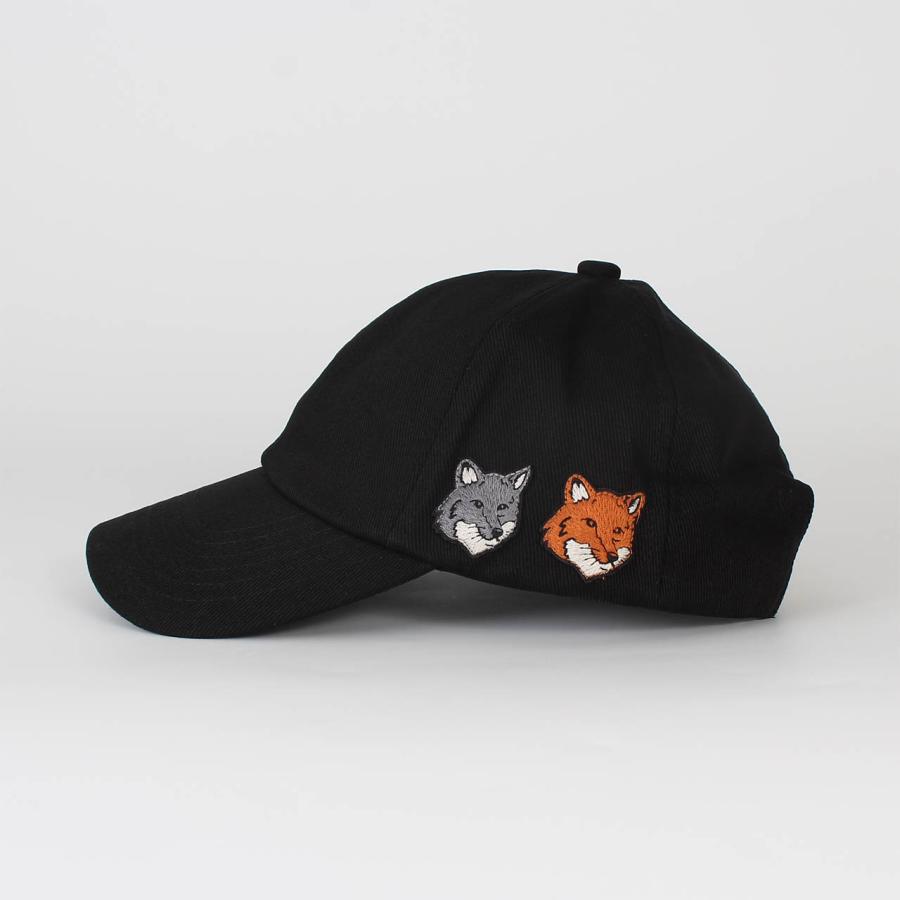 メゾンキツネロゴキャップ 黒 メゾンキツネ MAISON KITSUNE キャップ 帽子 ダブル ボールド