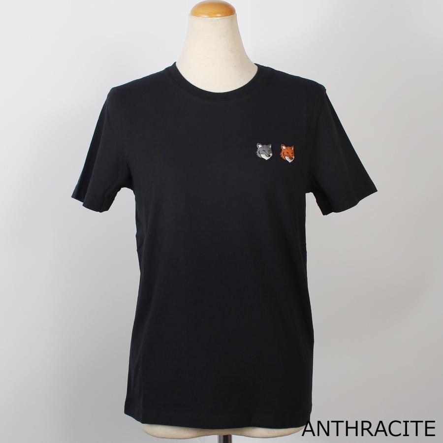 【初期汚れあり】メゾンキツネ DOUBLE FOX HEAD Tシャツ MAISON KITSUNE（メゾン キツネ） メゾン キツネ 半袖Tシャツ DOUBLE