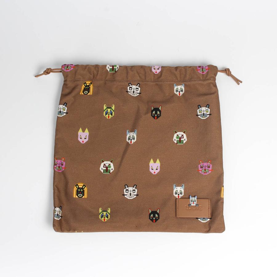 ロエベ LOEWE ポーチ LOEWE x LOUIS WAIN CATS SMALL DRAWSTRING POUCH ロエベ ルイス・ウェイン コラボ 巾着 レディース C643057X03の画像