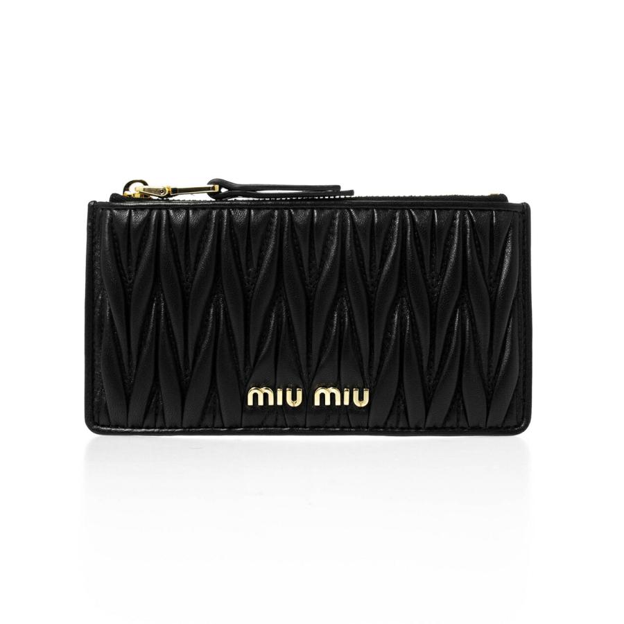 公式 サイト販売 ミュウミュウ Miu Miu レディース カードケース ブラック Matelasse マテラッセ 5mb006 N F0002 Nero 特別送料無料 Www Pesticon Sg