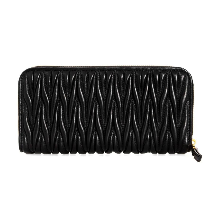 ミュウミュウ MIU MIU 財布 レディース ラウンドファスナー長財布 ブラック MATELASSE マテラッセ ZIP AROUND WALLET 5ML506 2FPP F0002 NERO｜chgardens｜02