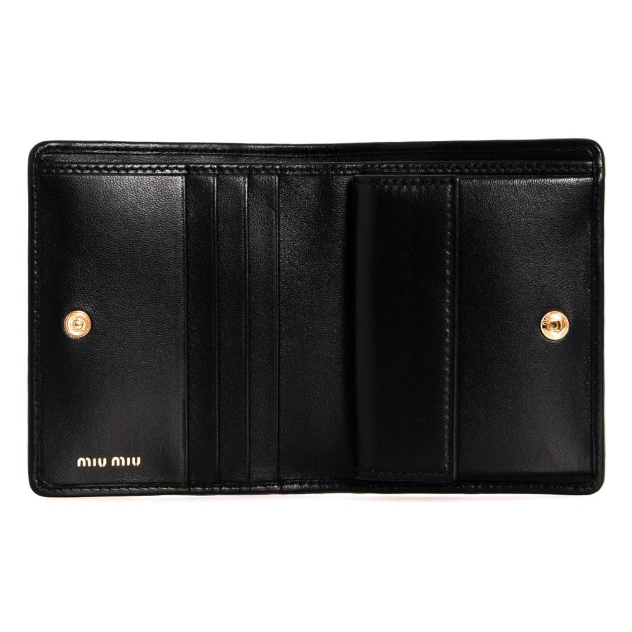 ミュウミュウ MIU MIU 財布 レディース 二つ折り財布 ブラック MATELASSE マテラッセ SMALL LEATHER WALLET 5MV204 2FPP F0002 NERO｜chgardens｜04