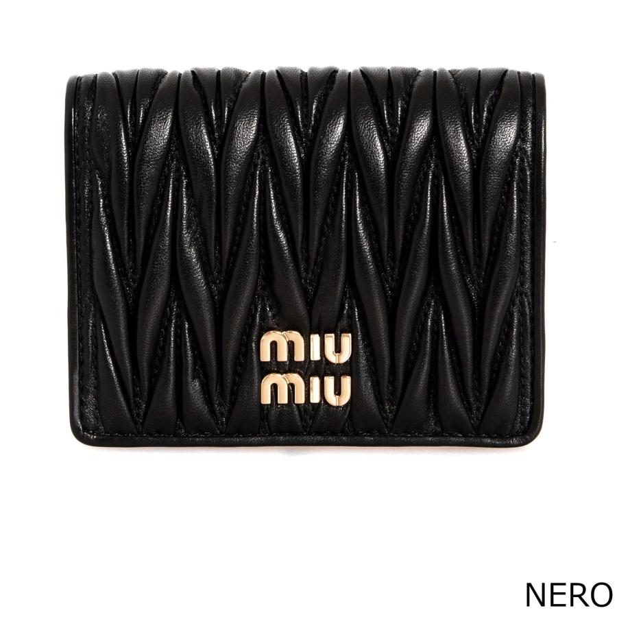 ミュウミュウ MIU MIU 財布 レディース 二つ折り財布 MATELASSE SMALL LEATHER WALLET マテラッセレザー 5MV204 2FPP｜chgardens｜04