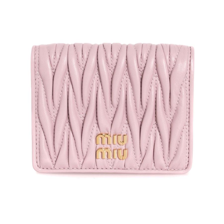 ミュウミュウ MIU MIU 財布 レディース 二つ折り財布 ぺールピンク MATELASSE マテラッセ SMALL LEATHER WALLET  5MV204 2FPP F0E18 ALABASTRO : miu-slg0389 : ChelseagardensUK - 通販 -