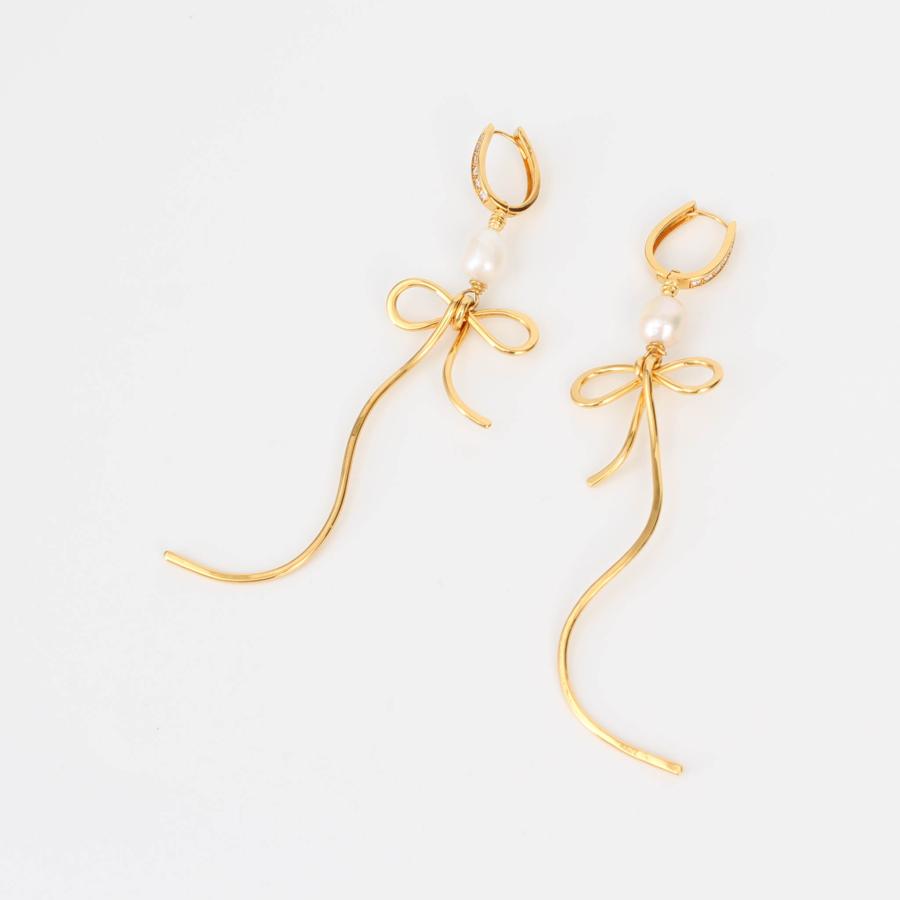 MARNI（マルニ） ピアス BOW DROP EARRINGS WITH PEARLS リボン